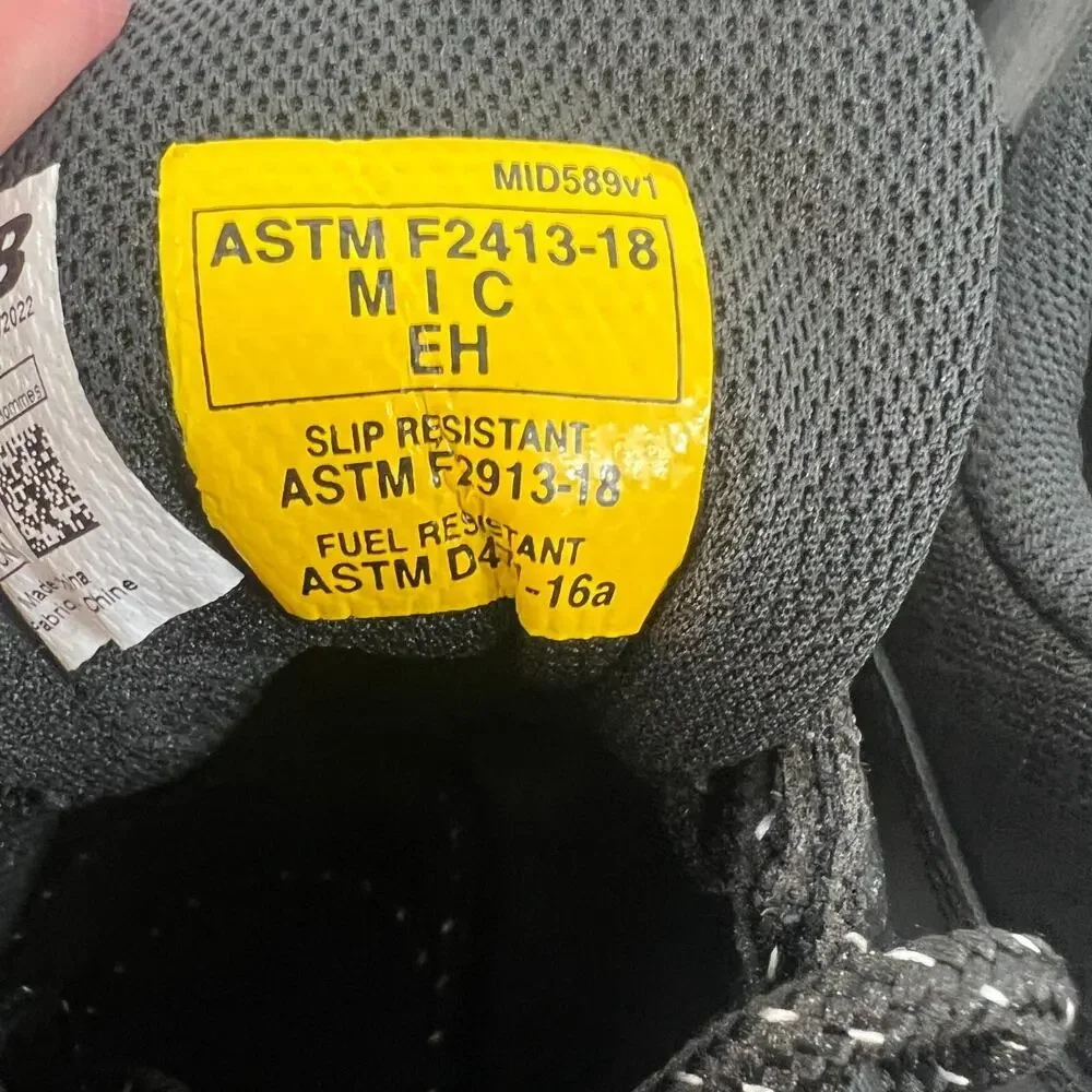 New Balance Composite Toe Black Slip-Resistant Work Shoes MID589G1 2E 17‎